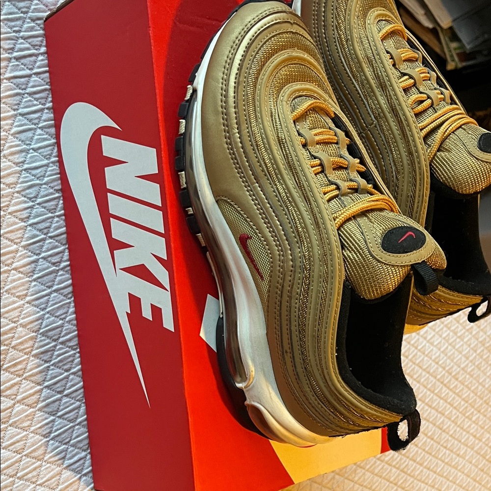 Nike Gold and Black Sneakers